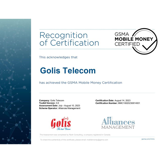 Golis Certified